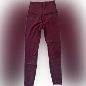 Beyond Yoga Burgundy and Silver Speckled Leggings